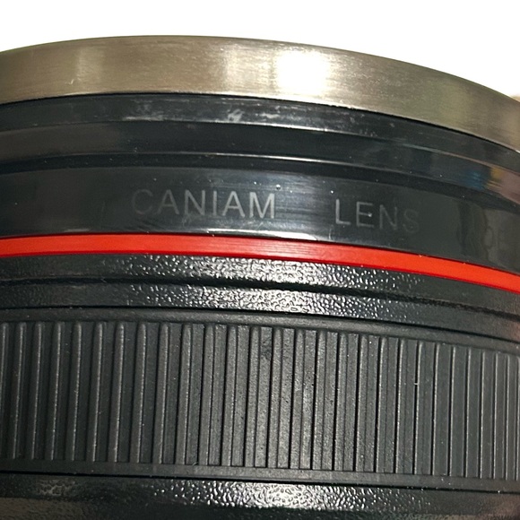 Camera Lens Shaped Travel Mug Photographer Coffee Tea Canon Ultrasonic Black Cup - Picture 13 of 14